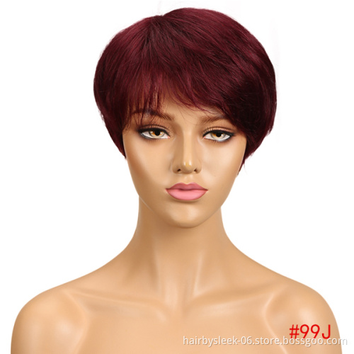 Wholesale Silky Straight Wave Cheap Short Bob Wig Ombre Color Machine Made Remy Brazilian Human Hair Wigs for Black women